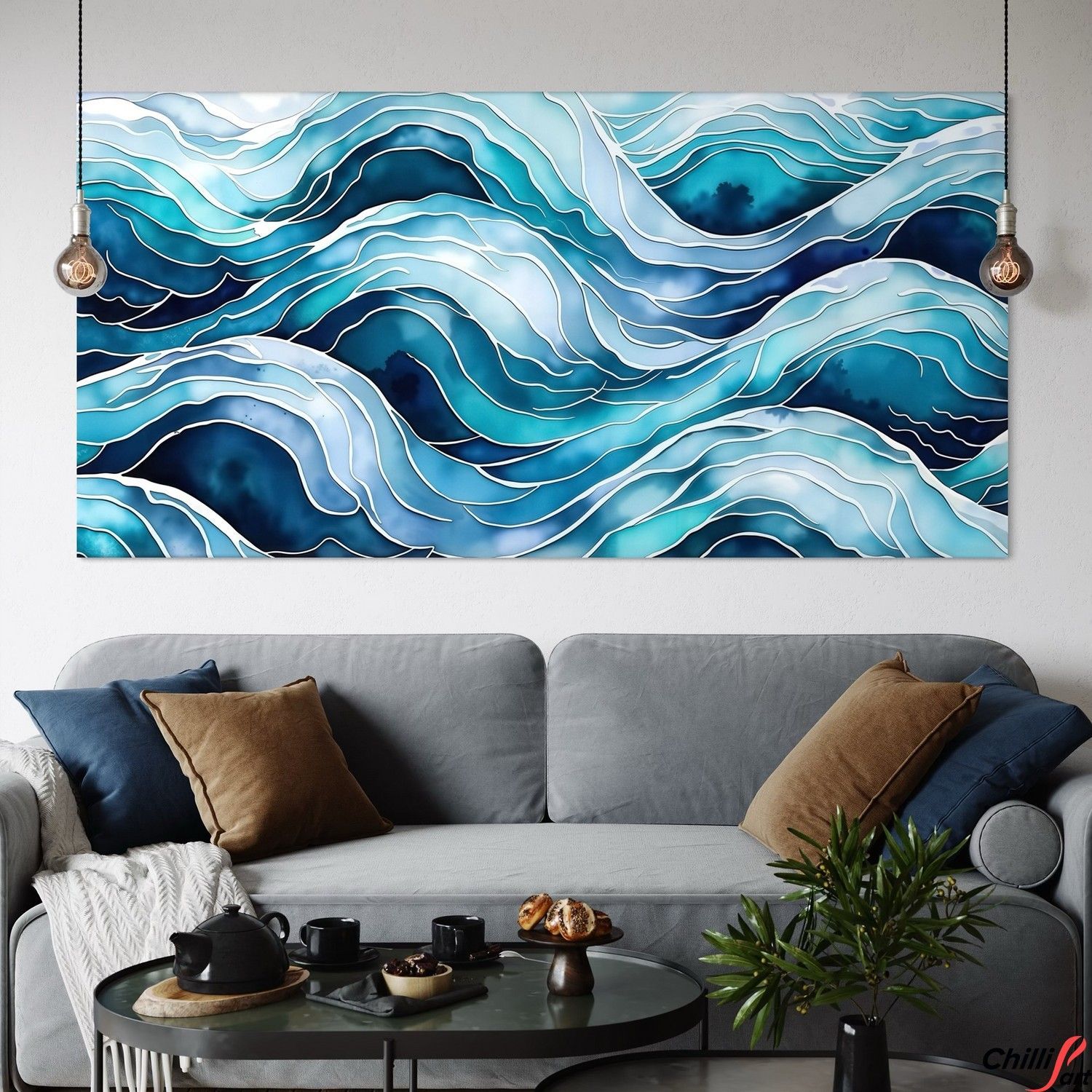 Картина Blue Wave Pattern Abstract
