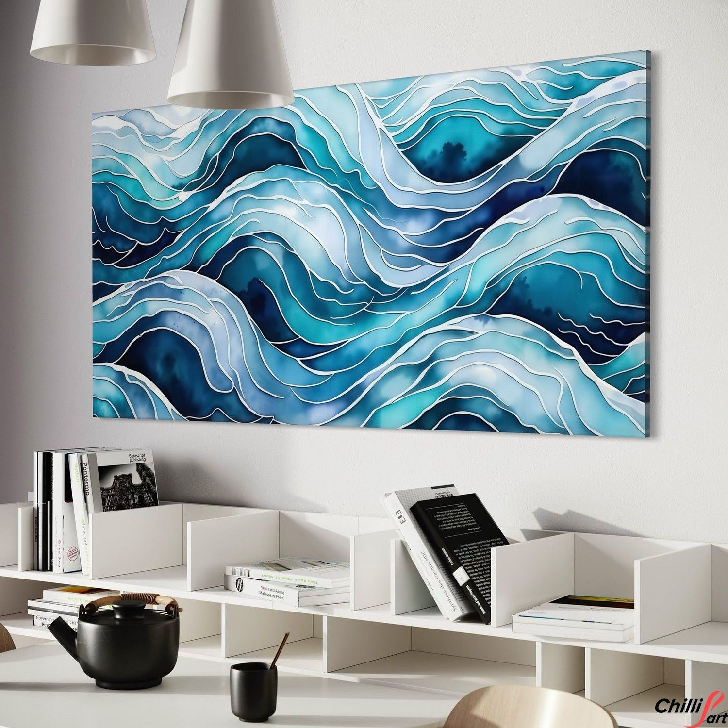 Картина Blue Wave Pattern Abstract