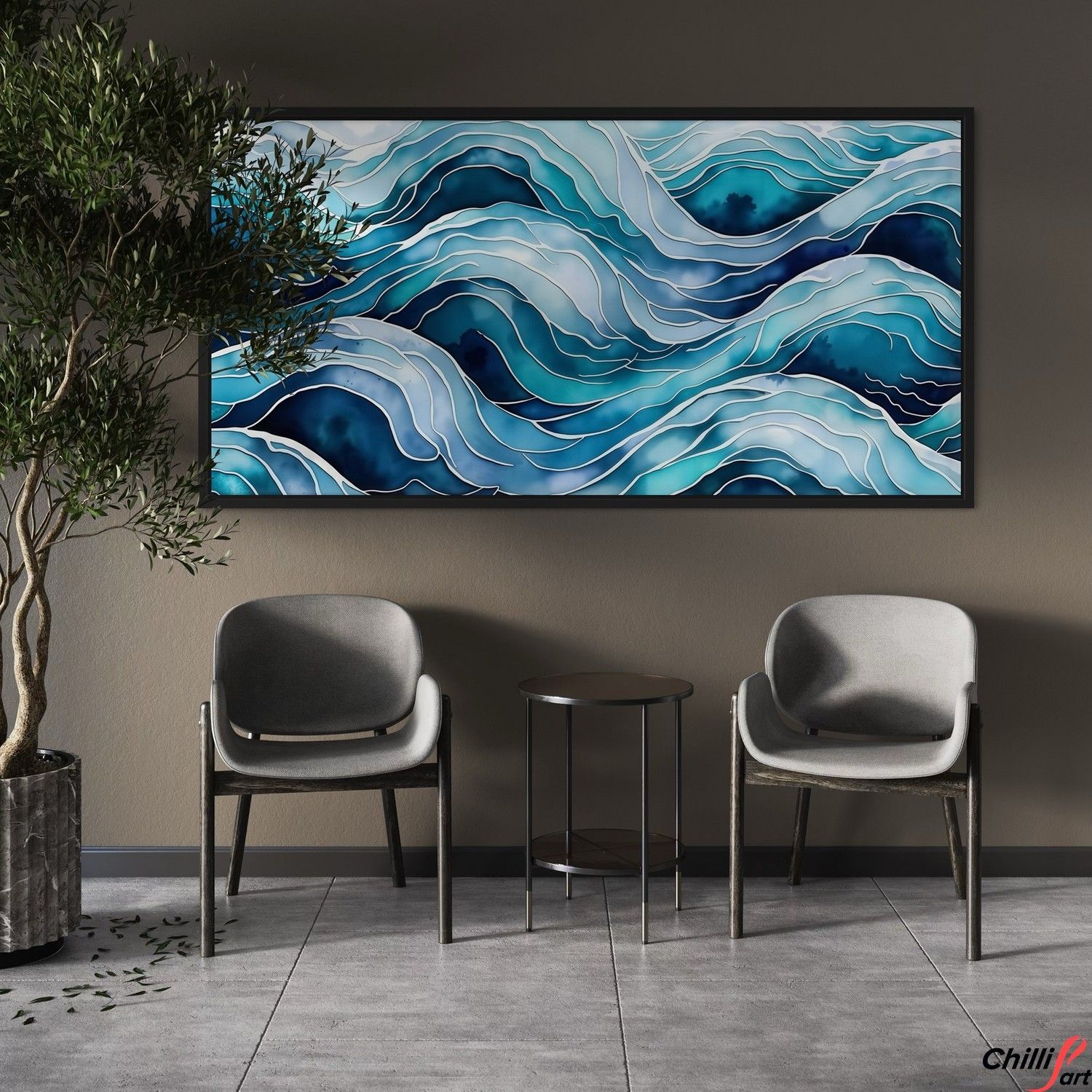 Картина Blue Wave Pattern Abstract