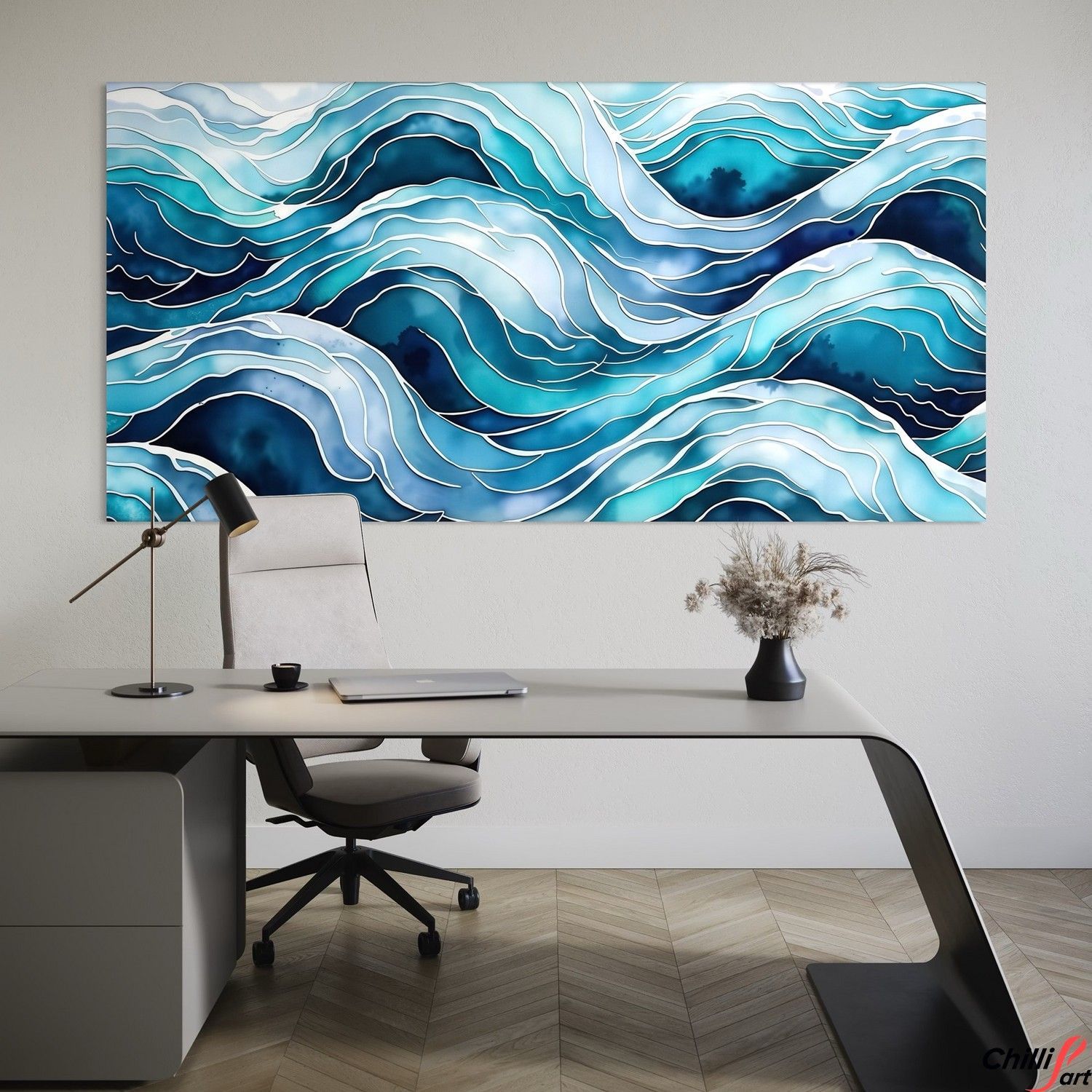 Картина Blue Wave Pattern Abstract