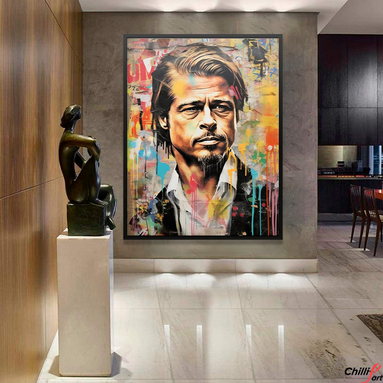 Картина Brad Pitt Graffiti Art №2