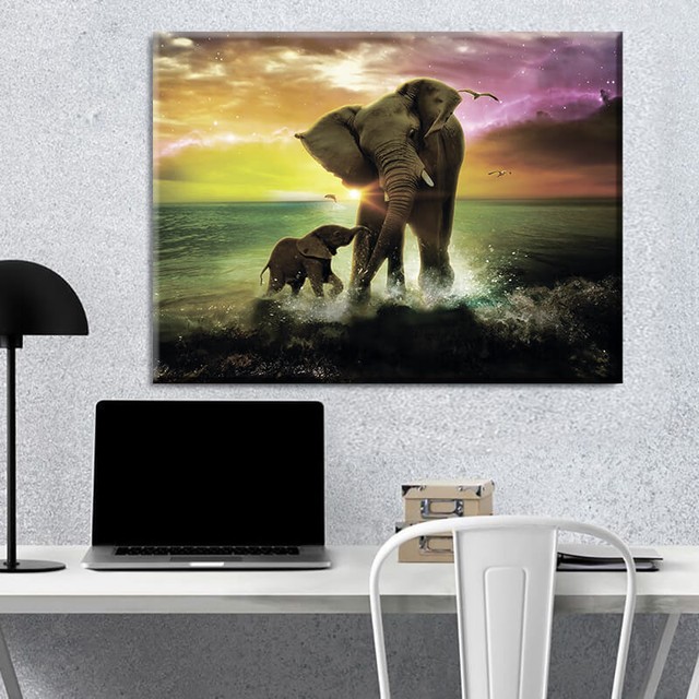 Картина Elephant Sunset