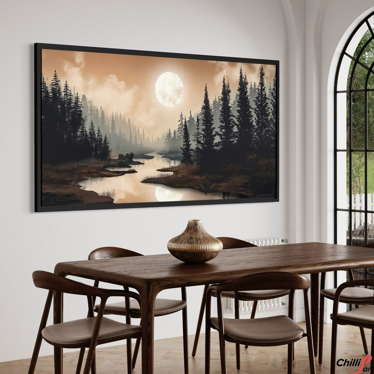 Картина Moonlit Forest River