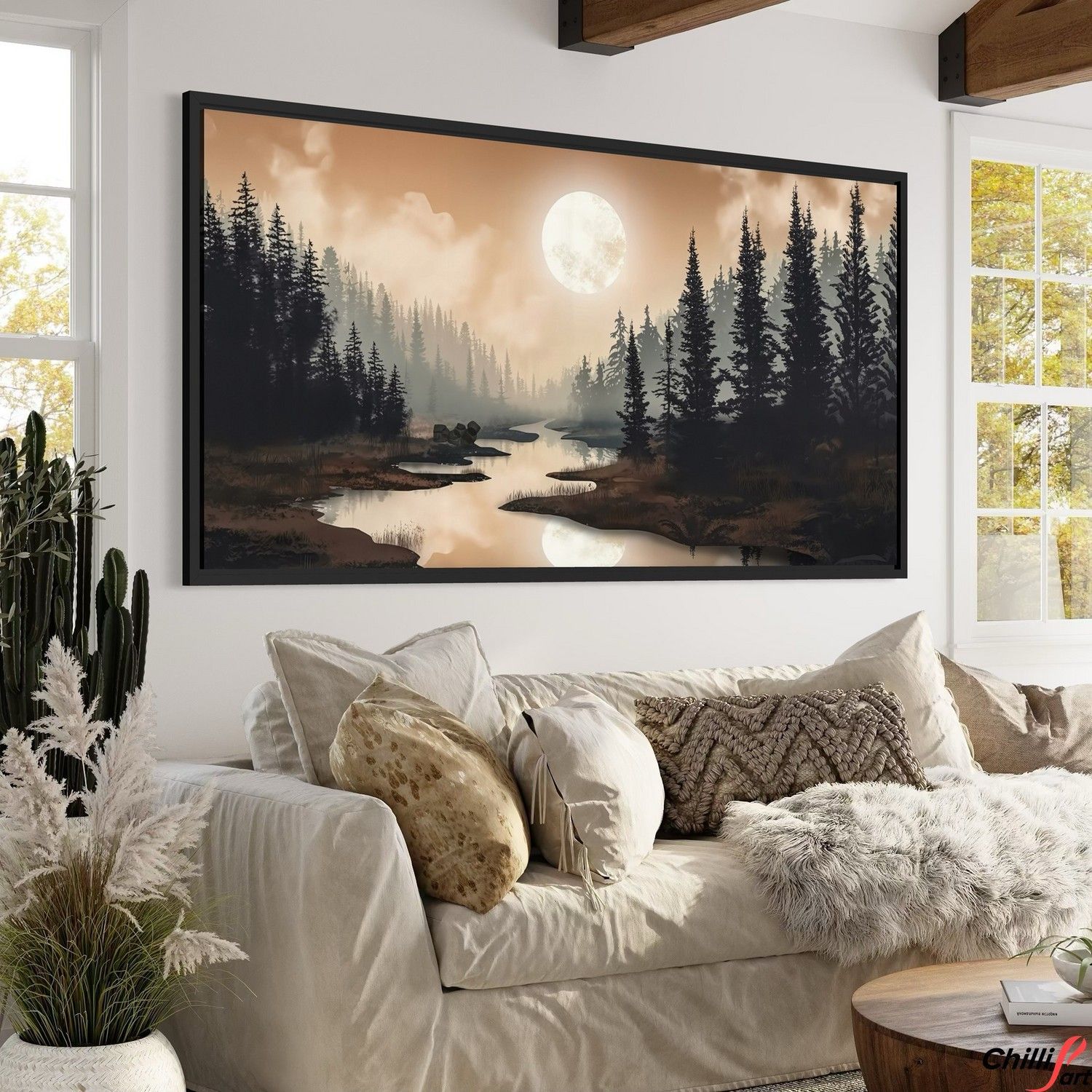 Картина Moonlit Forest River
