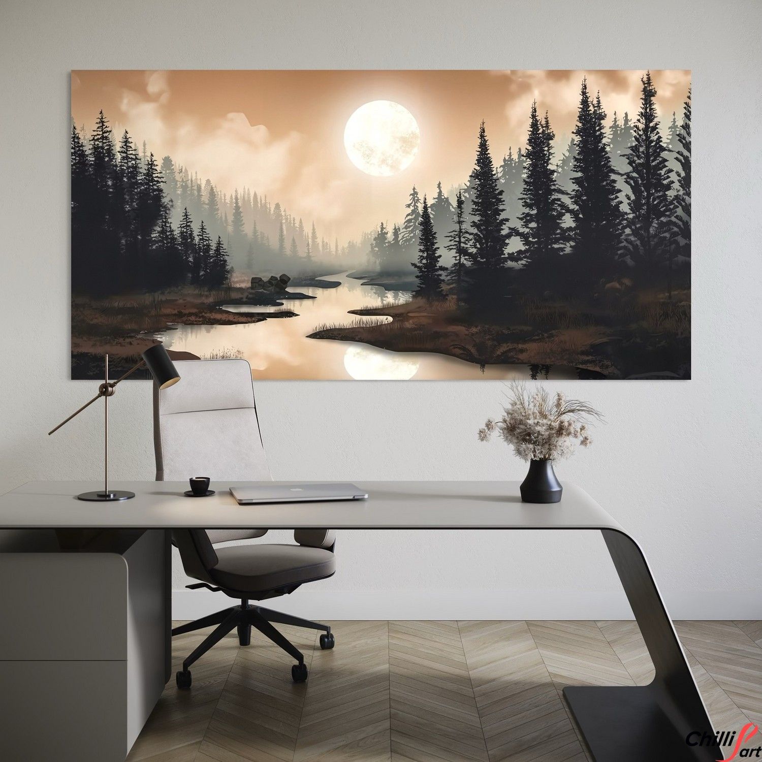 Картина Moonlit Forest River