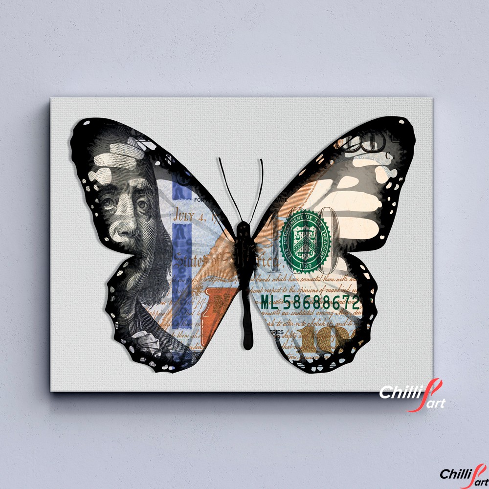Картина Dollar Butterfly White
