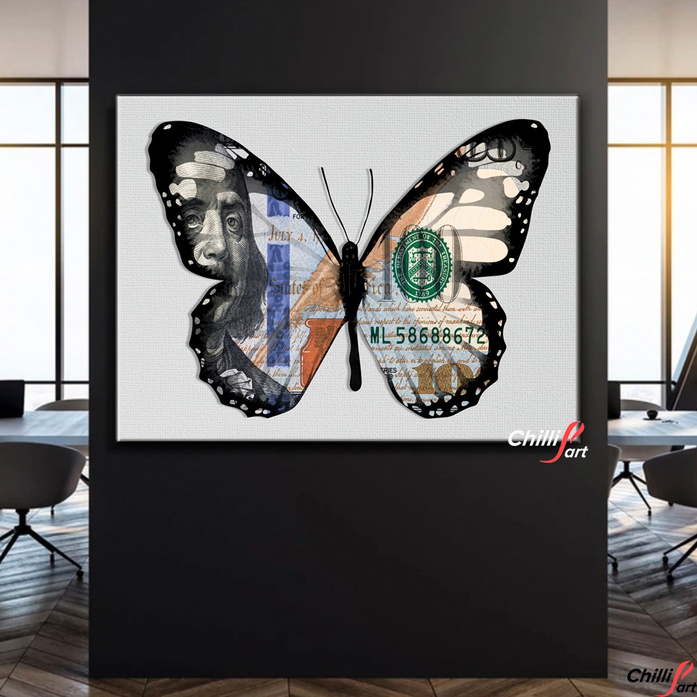 Картина Dollar Butterfly White