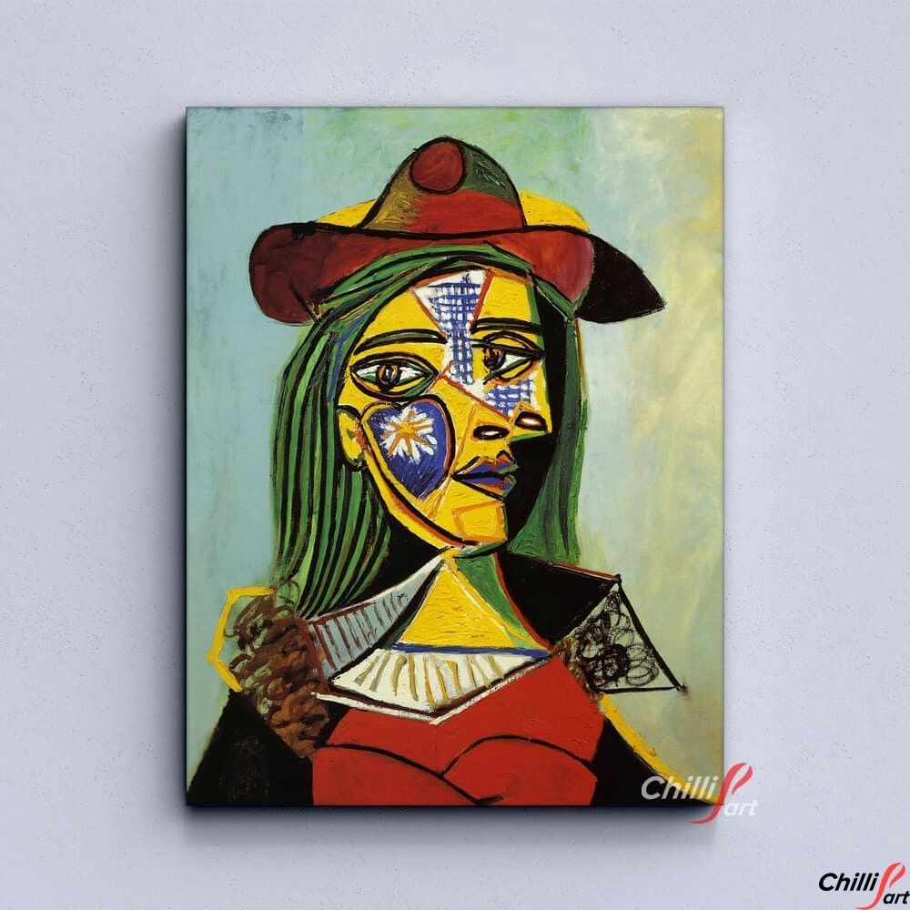 Картина Femme au chapeau et col en fourrure