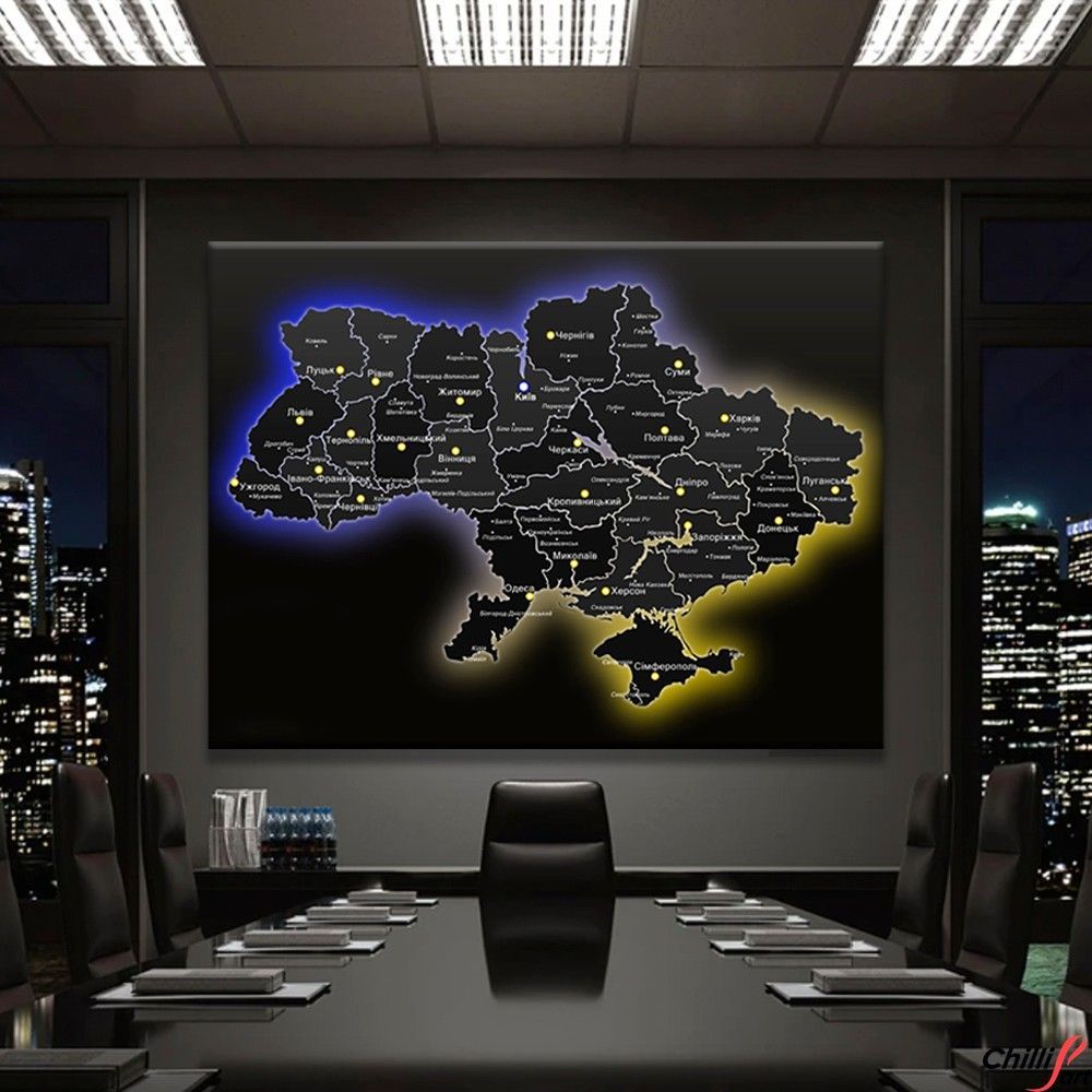 Картина Ukraine Black Map - 45х60 см - Без рамки