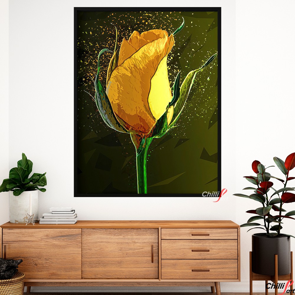 Картина Colored yellow rose