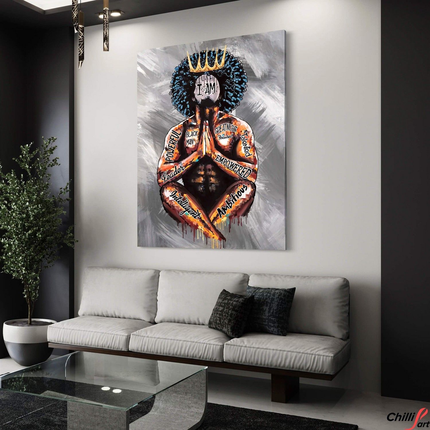 Картина Black Man With Crow 1010