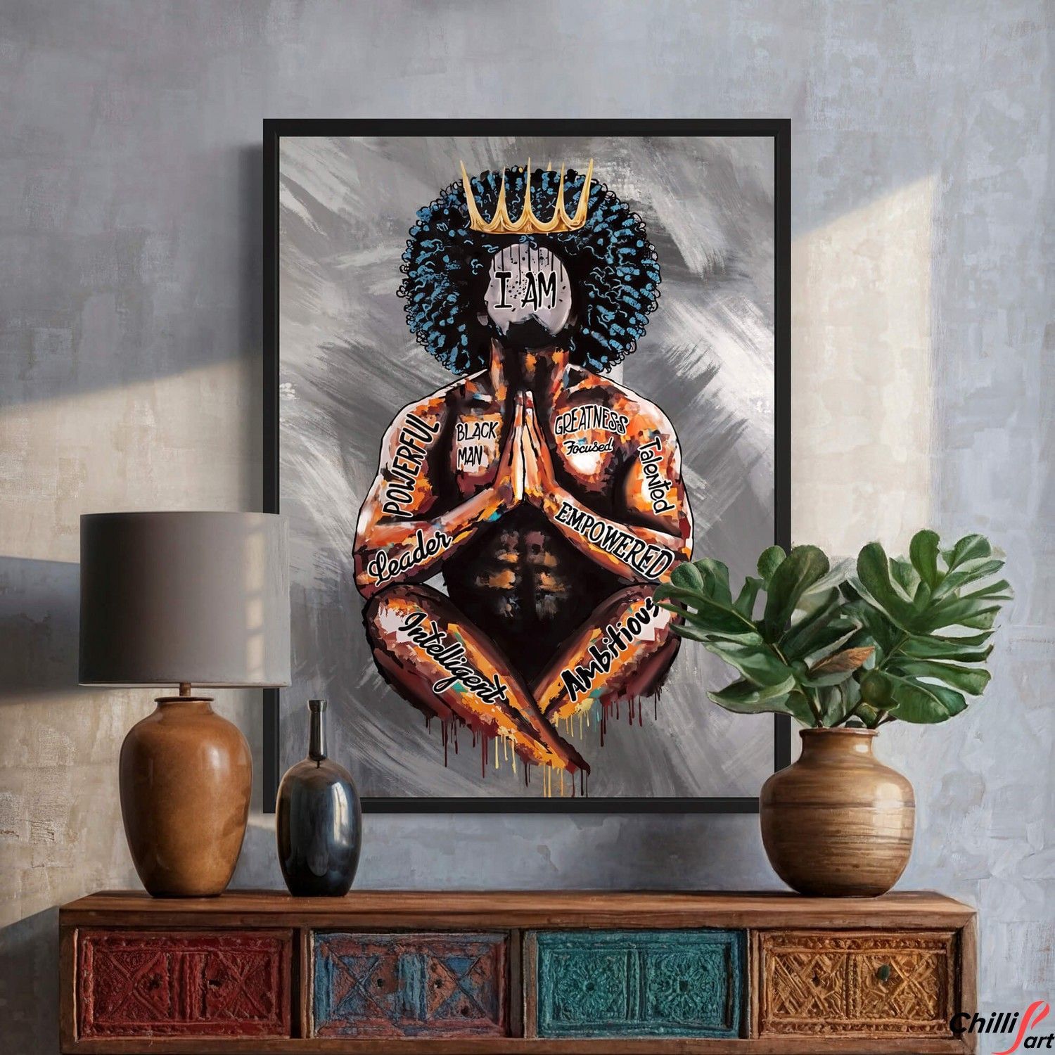 Картина Black Man With Crow 1010
