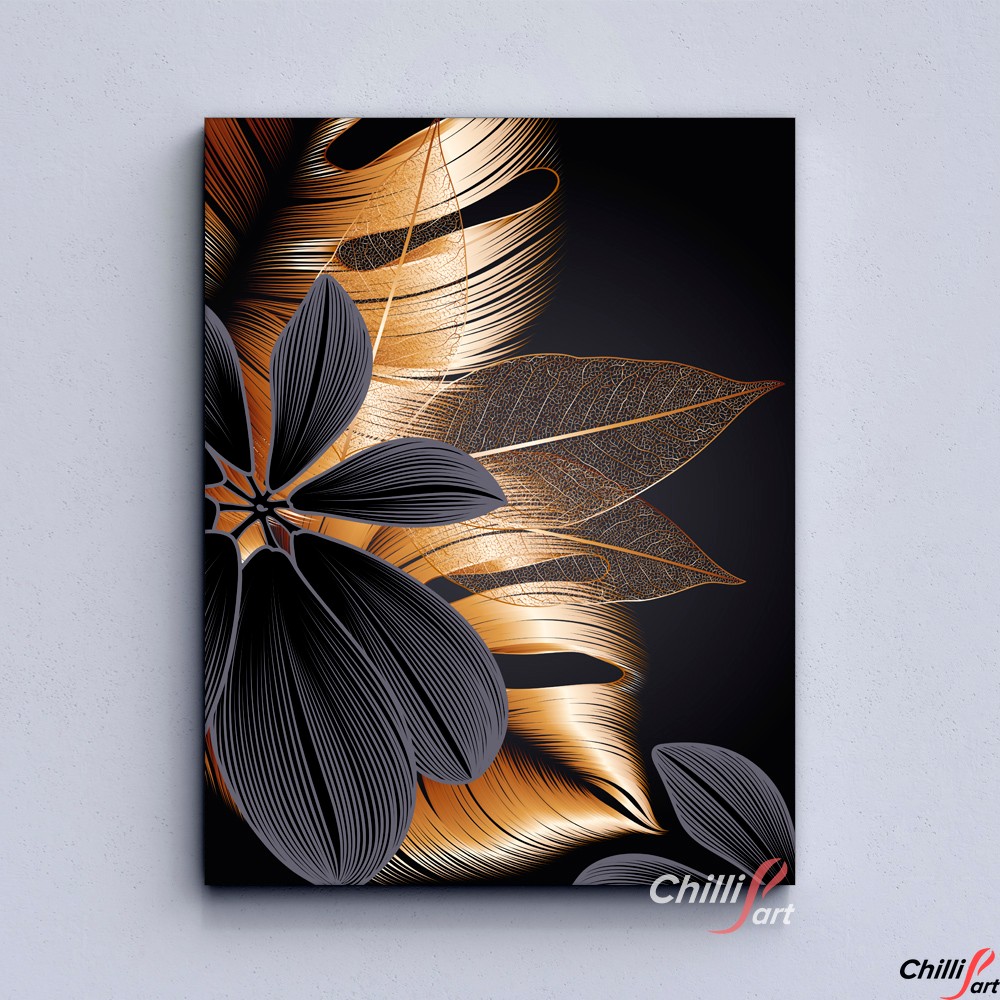 Картина Black And Gold Leaves