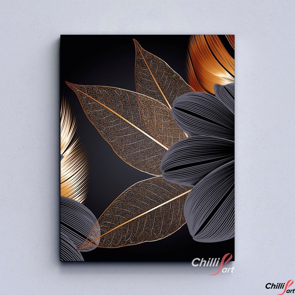 Картина Black And Gold Leaves