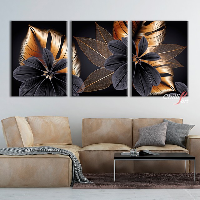 Картина Black And Gold Leaves