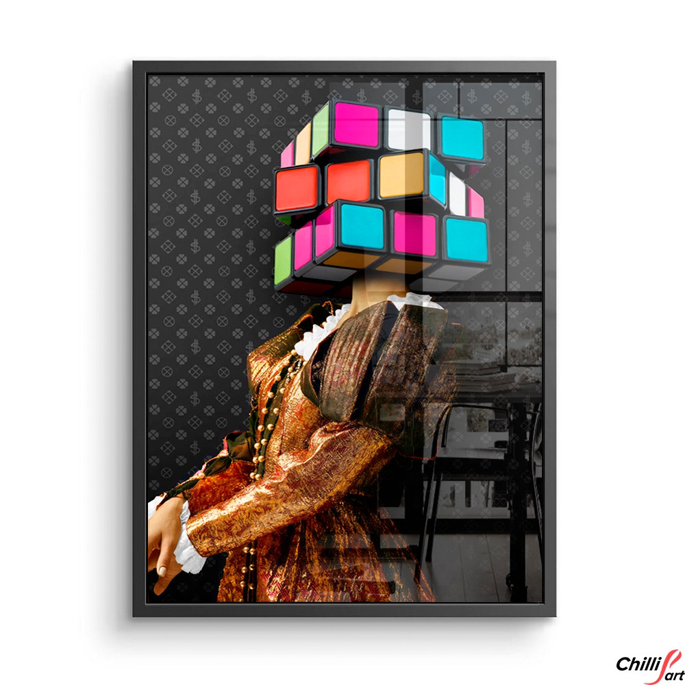 Картина Girl with Rubiks Cube
