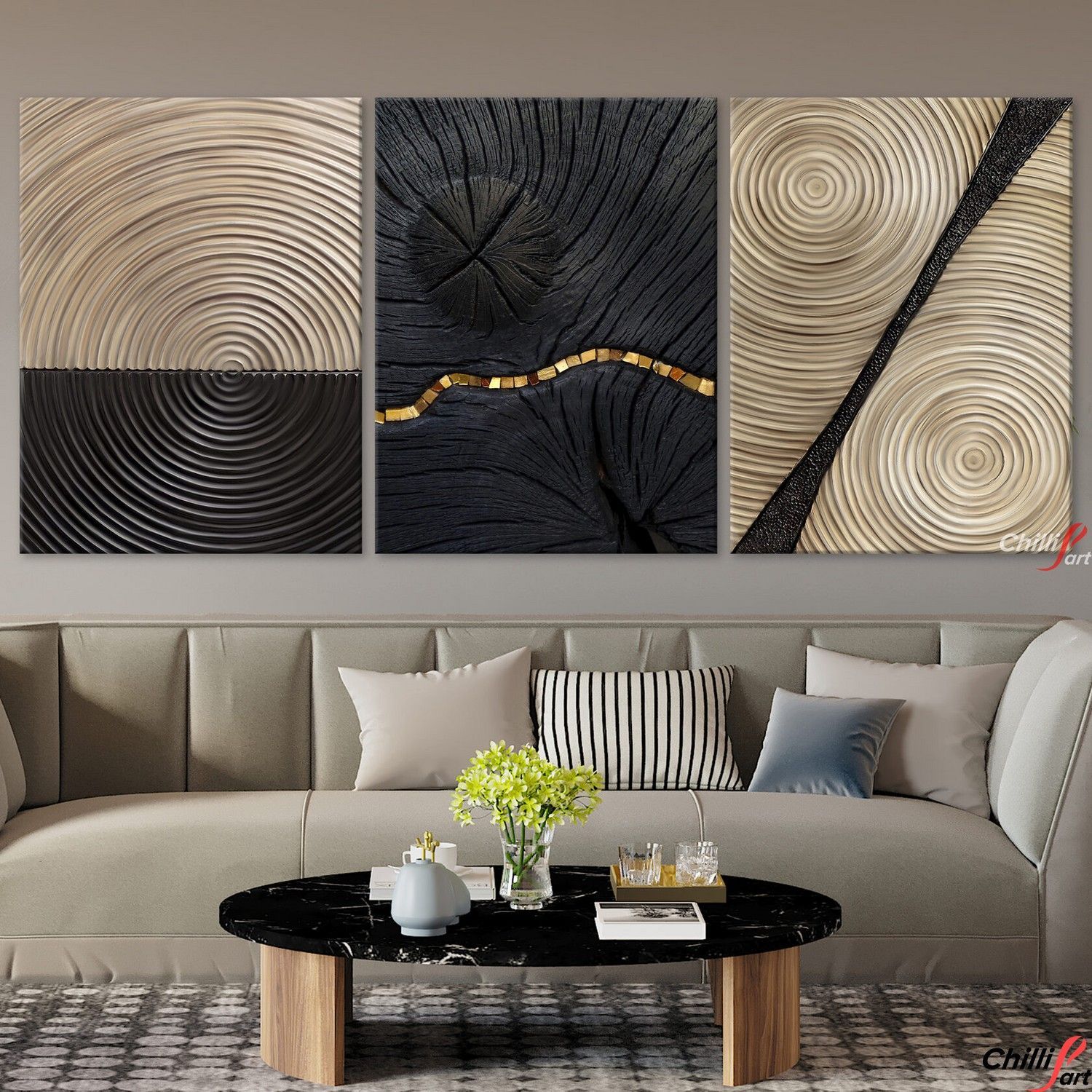 Картина Gold Black Abstract