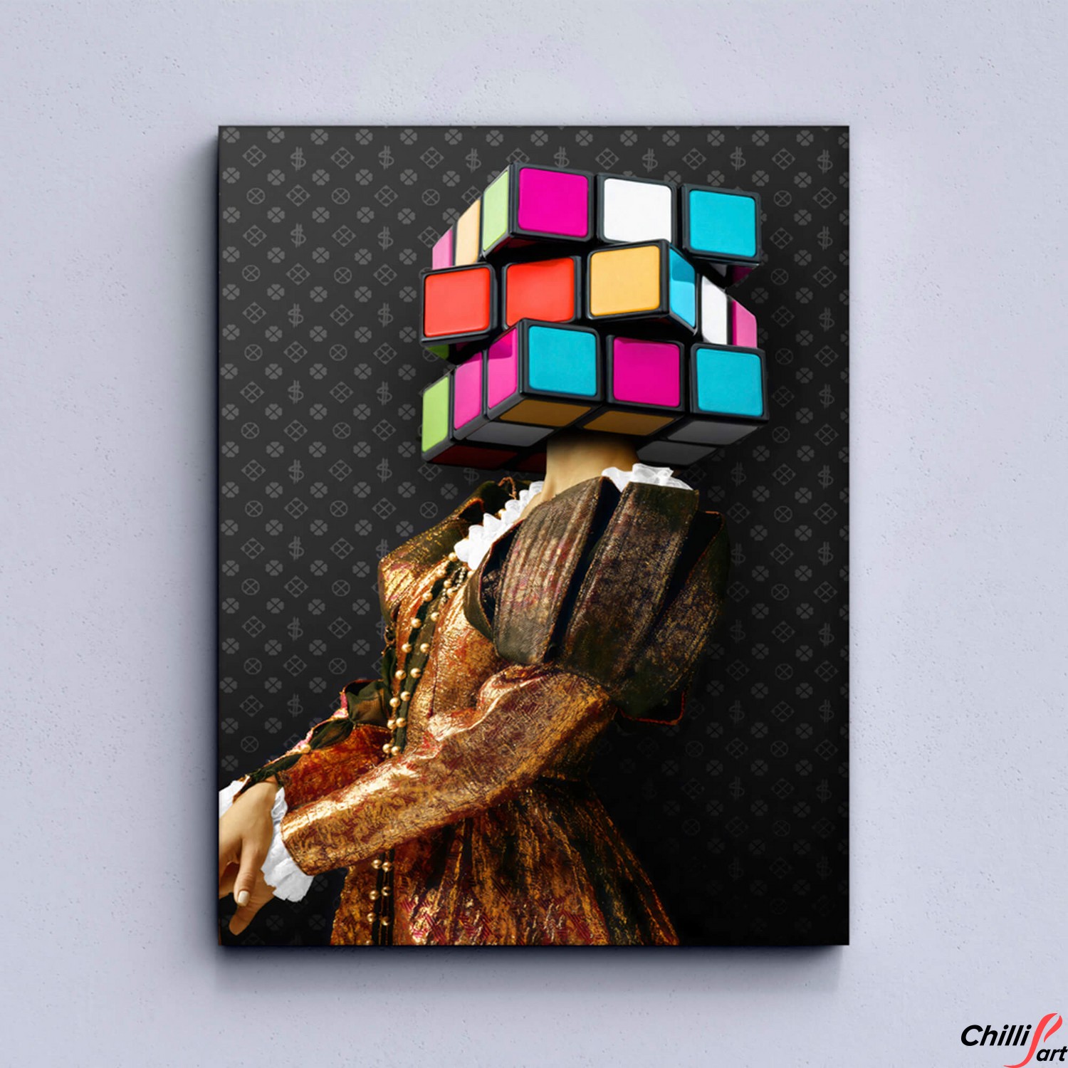 Картина Girl with Rubiks Cube