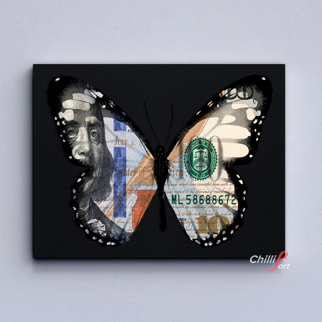 Картина Dollar Butterfly Black