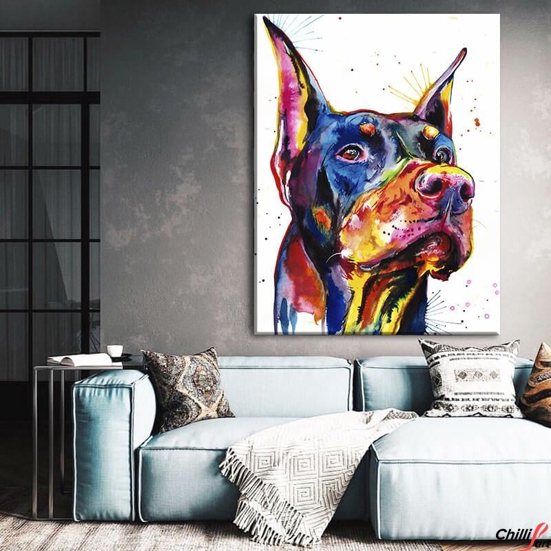 Картина Watercolor Dobermann