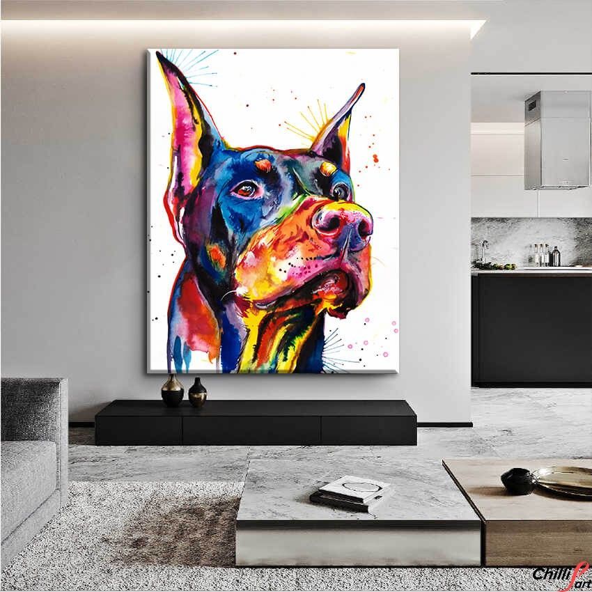 Картина Watercolor Dobermann