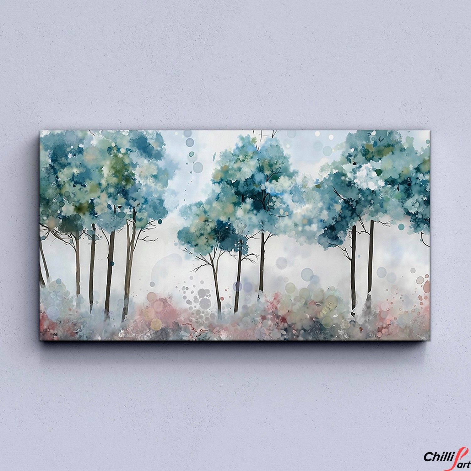 Картина Watercolor Woodland Landscape