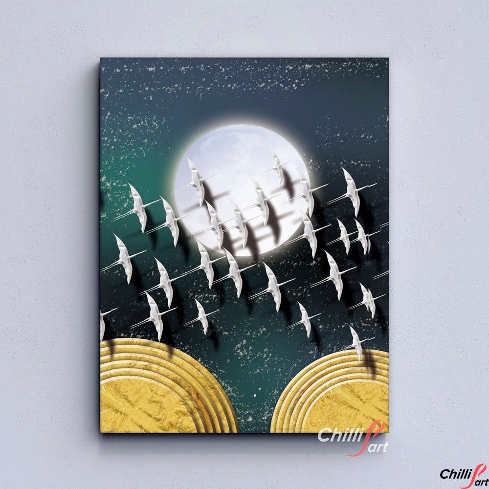 Картина Abstraction Gold Fish And Birds