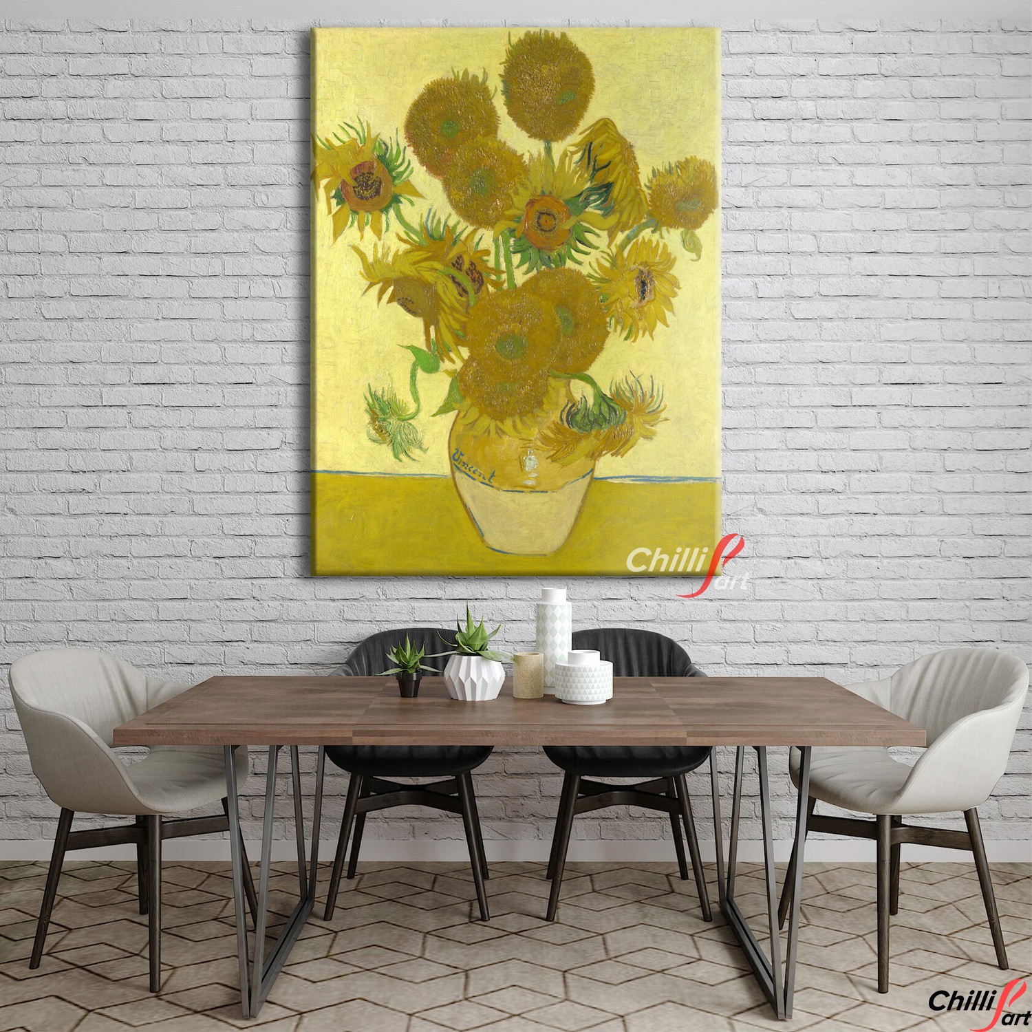Картина Подсолнухи в жёлтой вазе