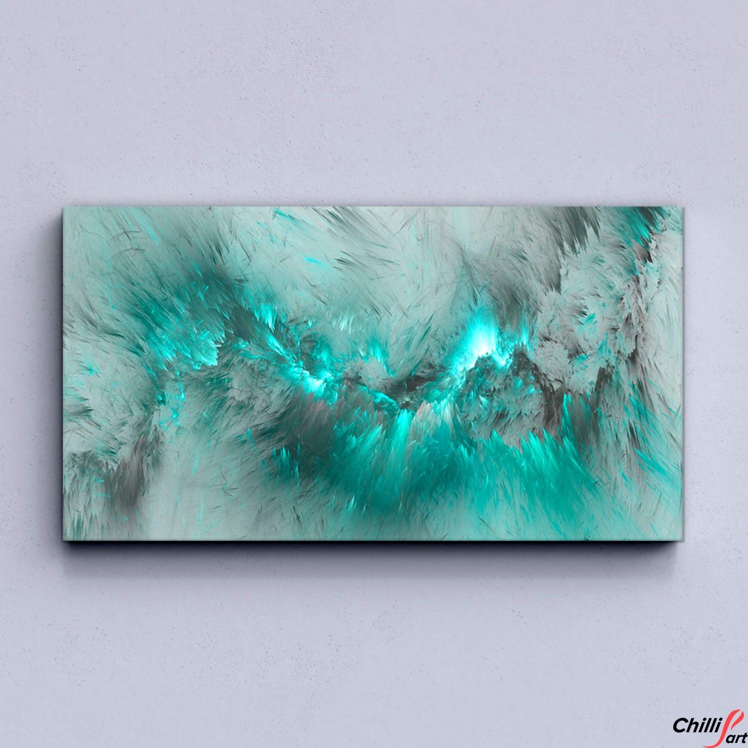 Картина Grey & Turquoise Cloud - 40х80 см - БЕЗ РАМКИ