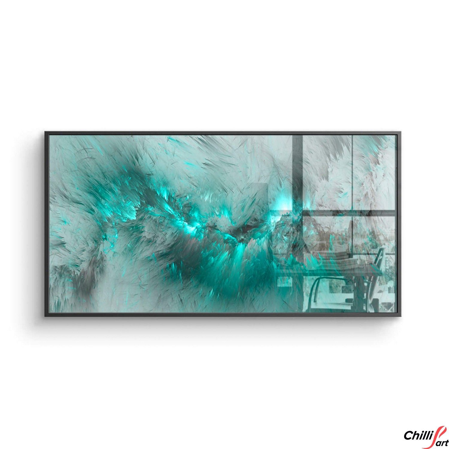 Картина Grey & Turquoise Cloud - 40х80 см - БЕЗ РАМКИ