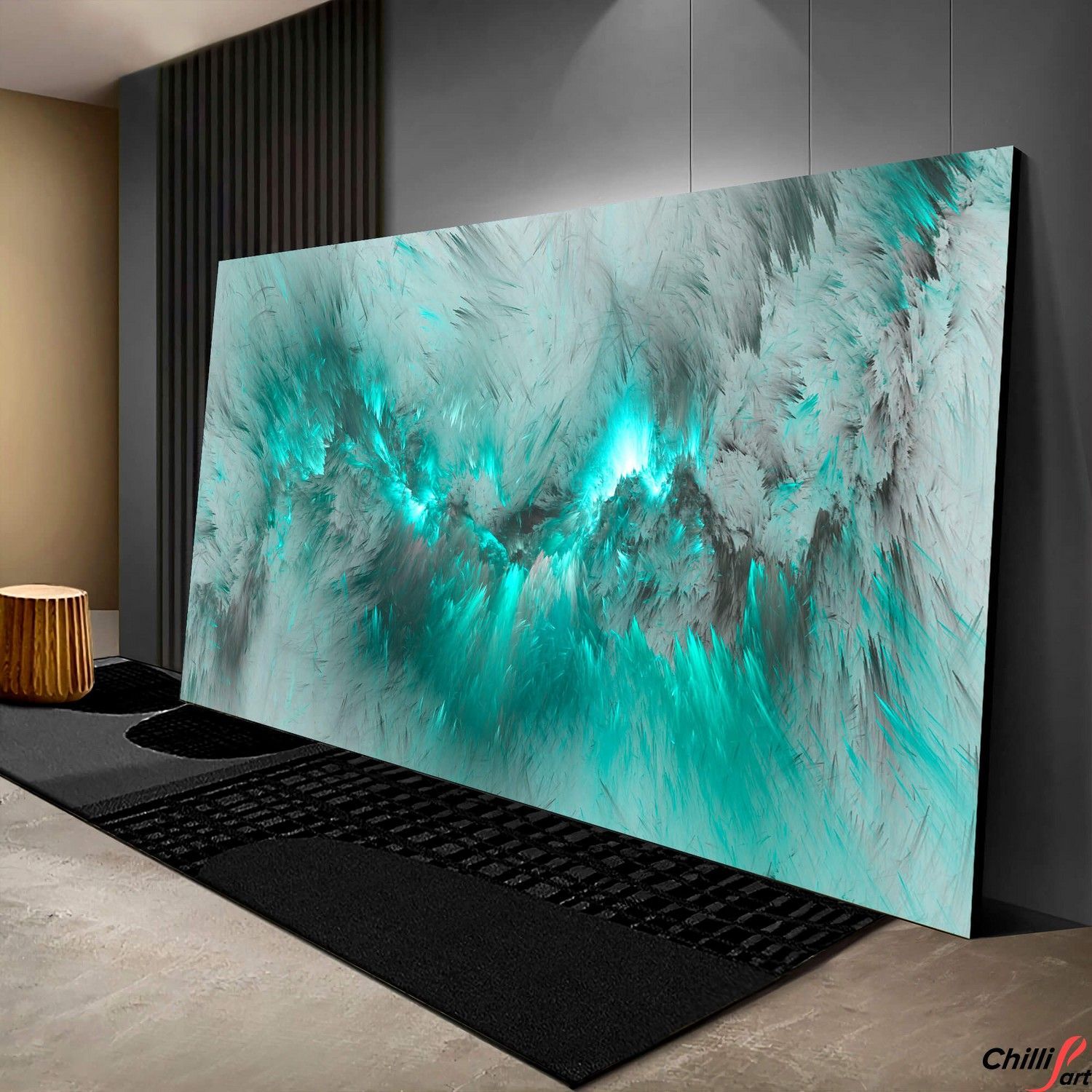 Картина Grey & Turquoise Cloud - 40х80 см - БЕЗ РАМКИ