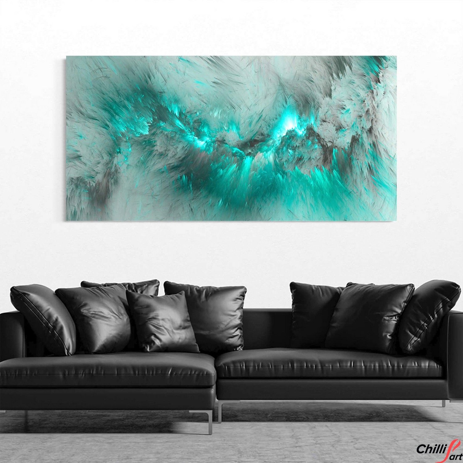 Картина Grey & Turquoise Cloud - 40х80 см - БЕЗ РАМКИ