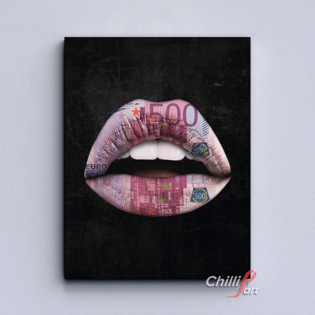 Картина Lips Euro Black