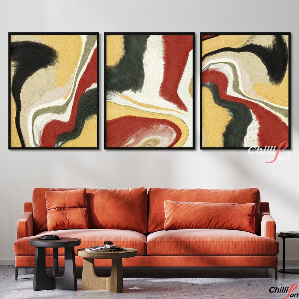Картина Red Yellow & Black Abstract