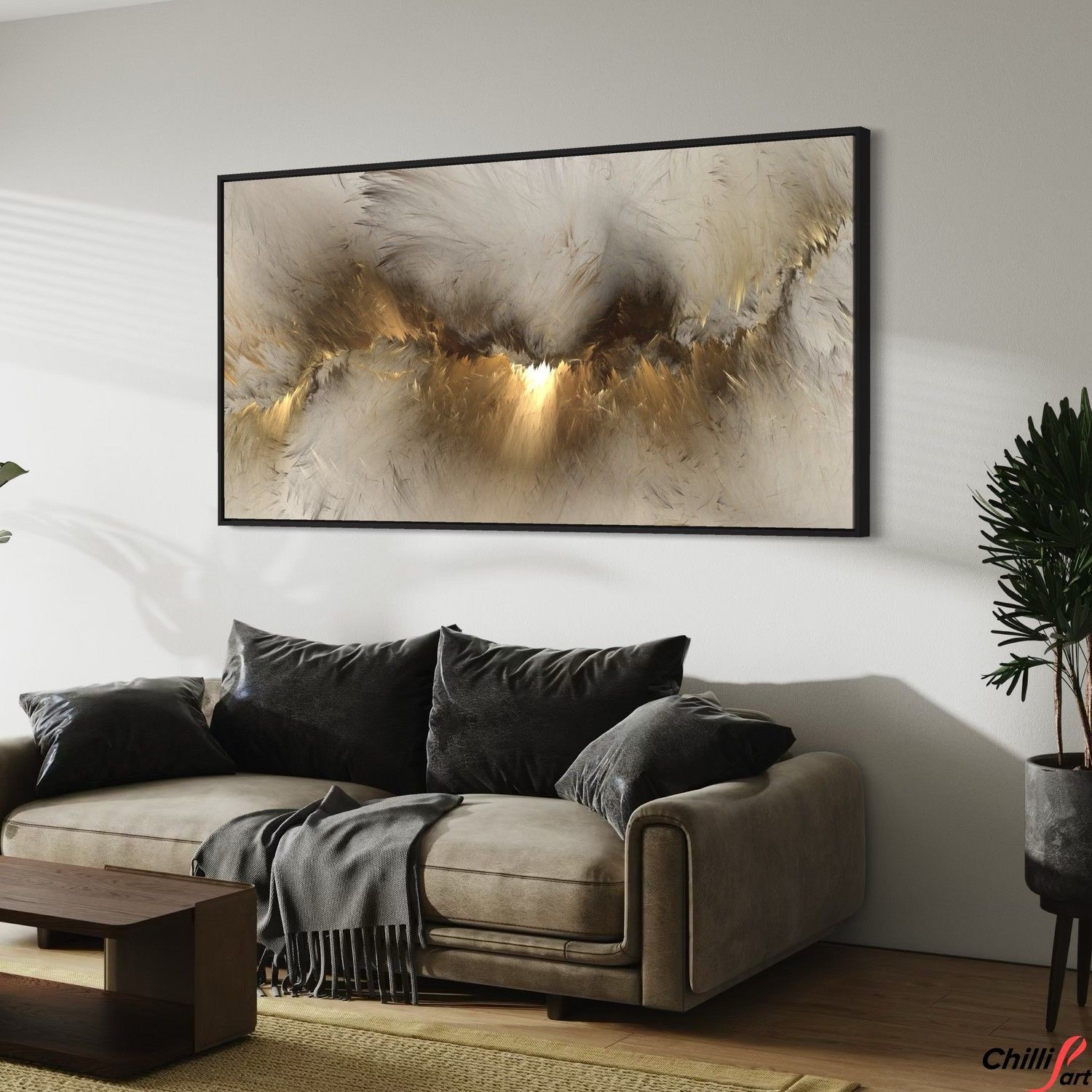 Картина Grey Yellow Cloud - З Рамкою