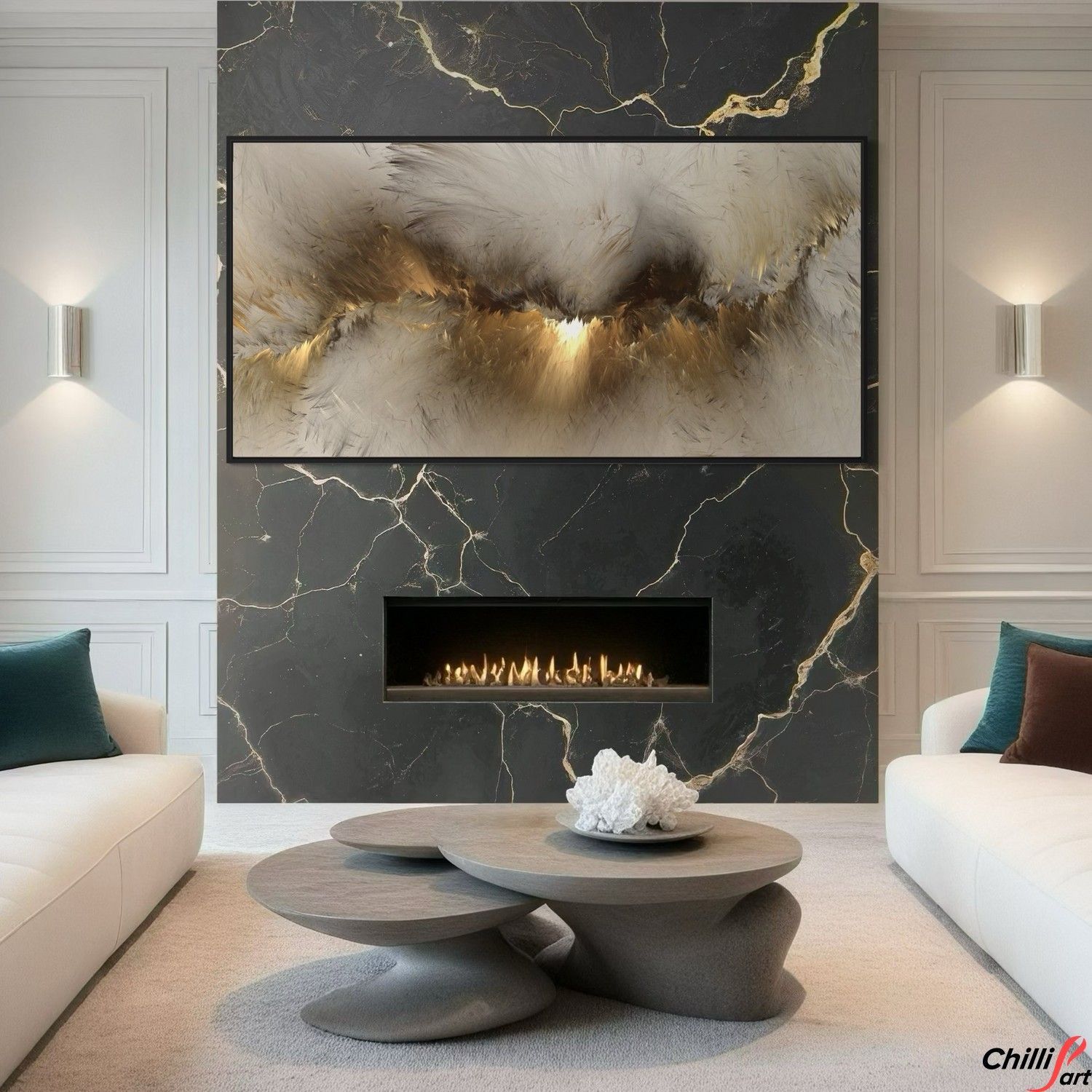 Картина Grey Yellow Cloud - З Рамкою