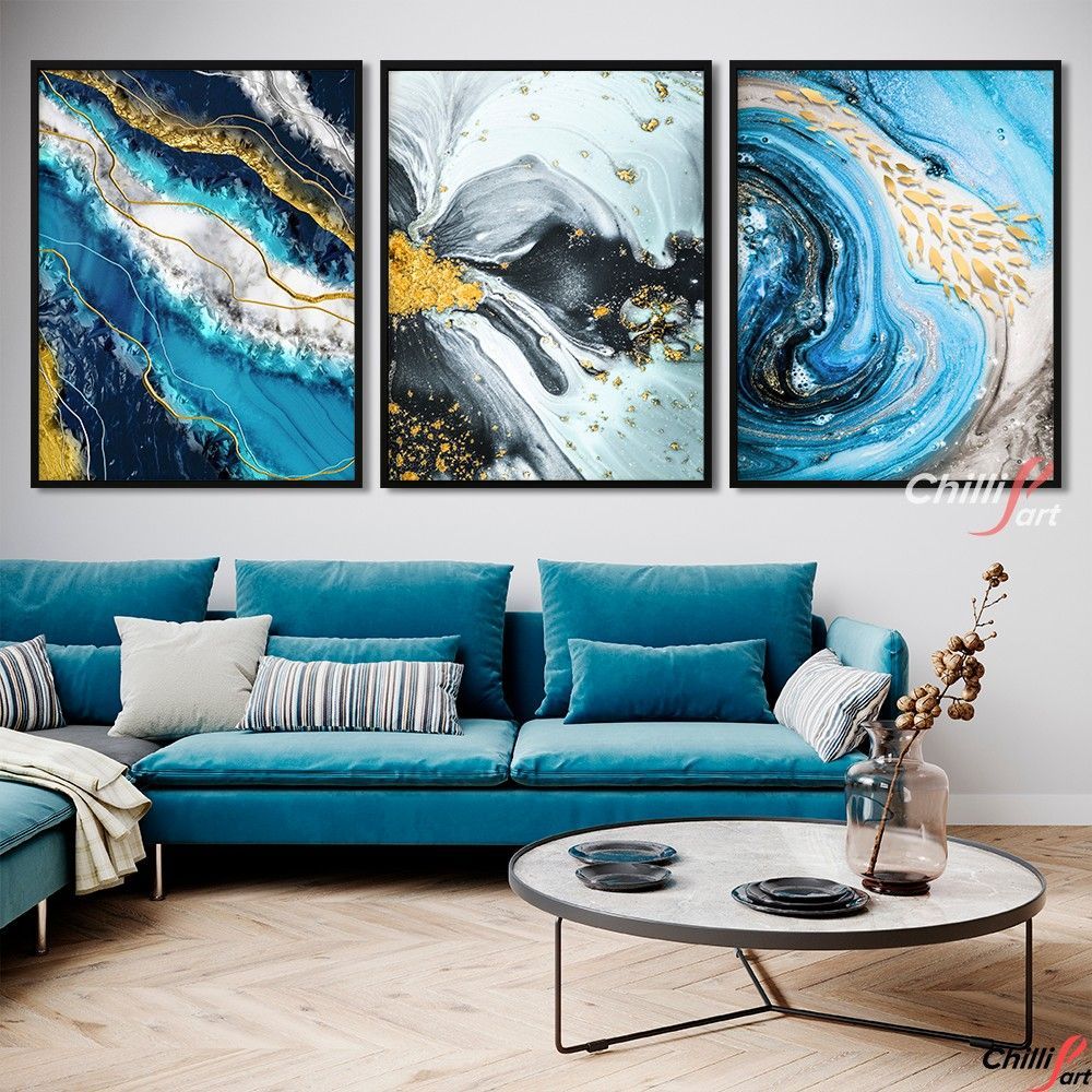 Картина Abstract Golden River Lines