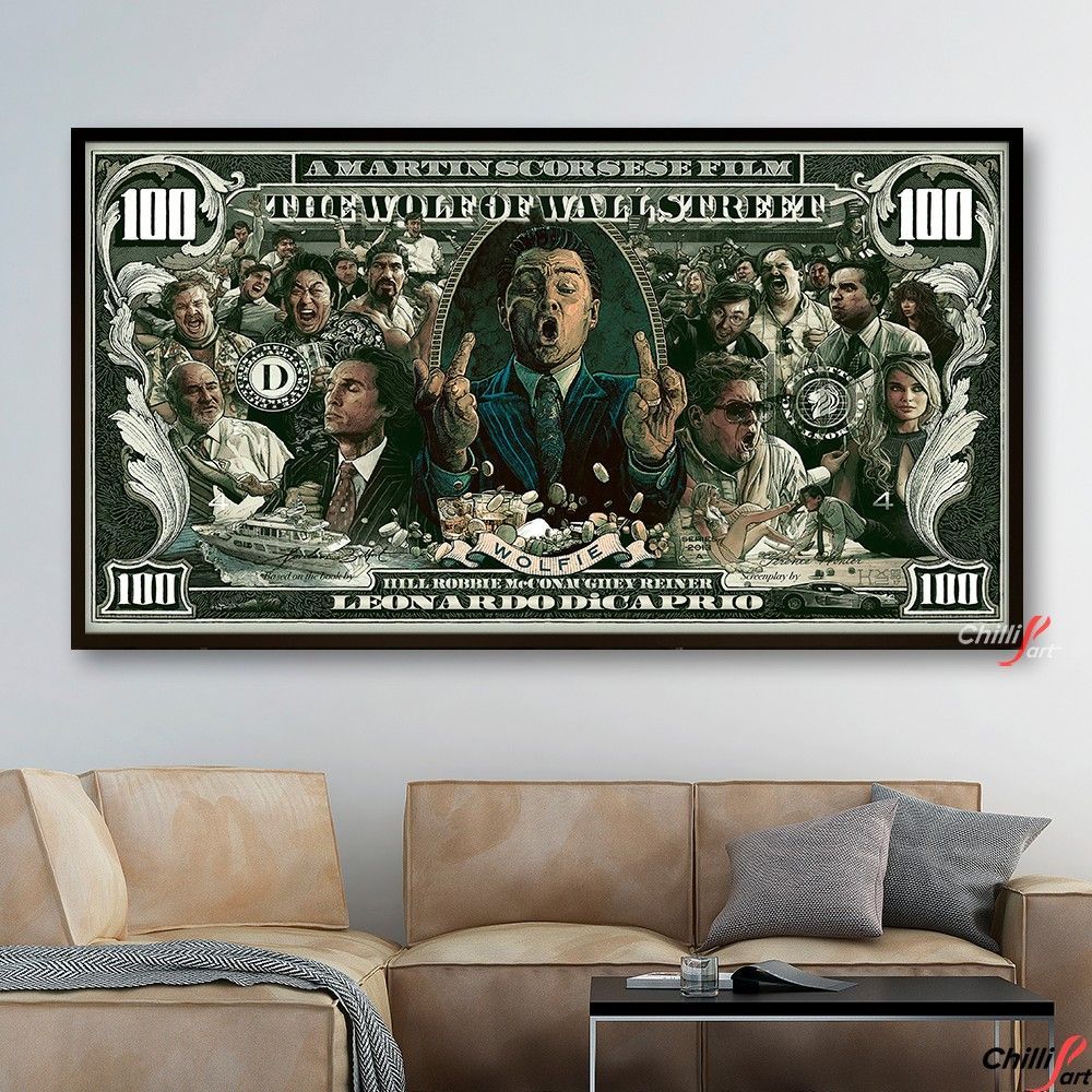 Картина 100$ Wolfie - 40х80 см - Без рамки