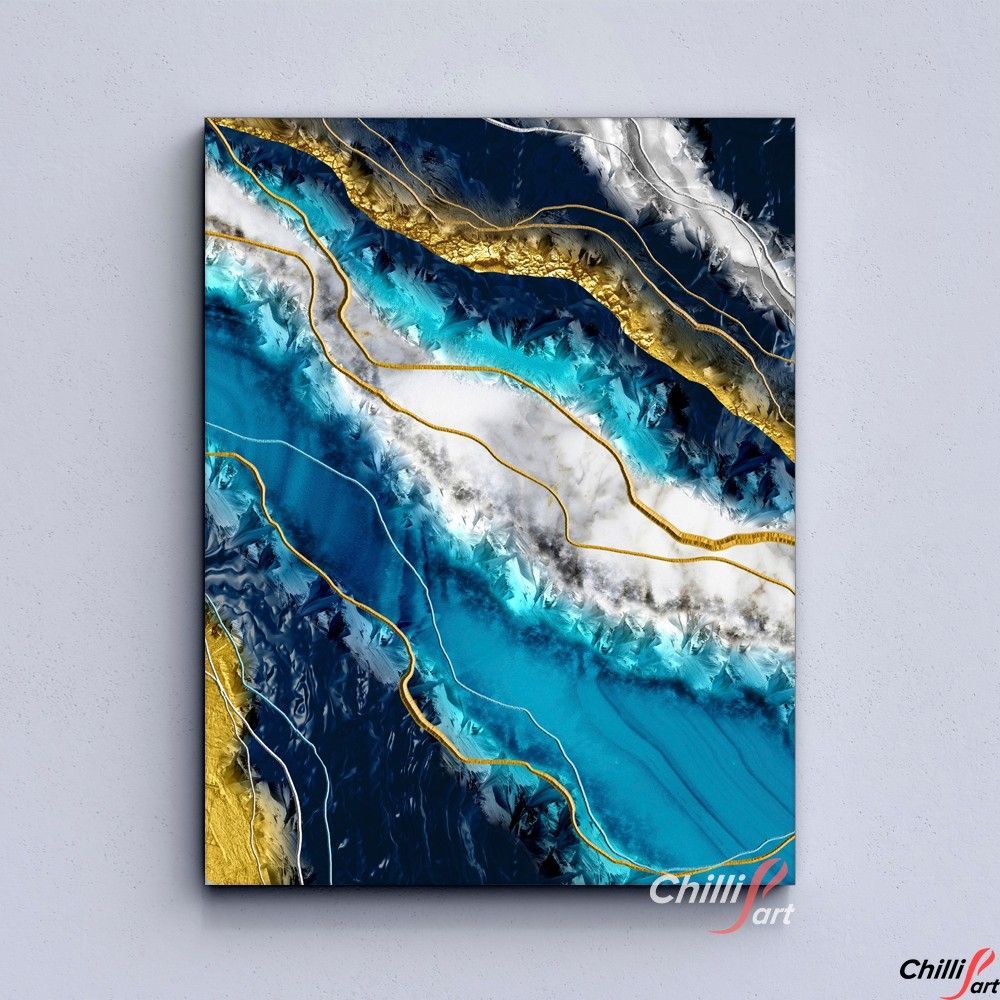 Картина Abstract Golden River Lines