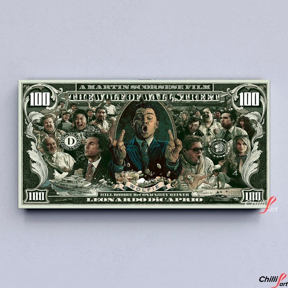Картина 100$ Wolfie - 40х80 см - Без рамки
