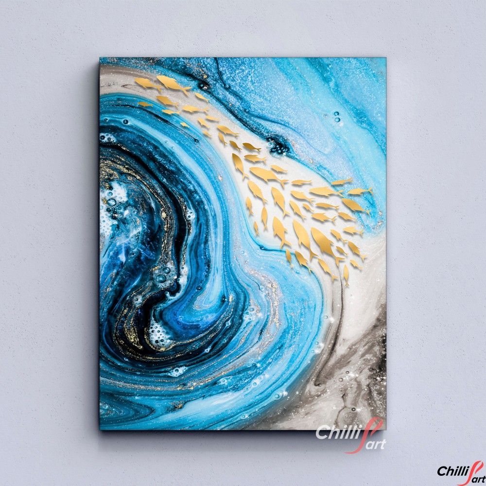 Картина Abstract Golden River Lines