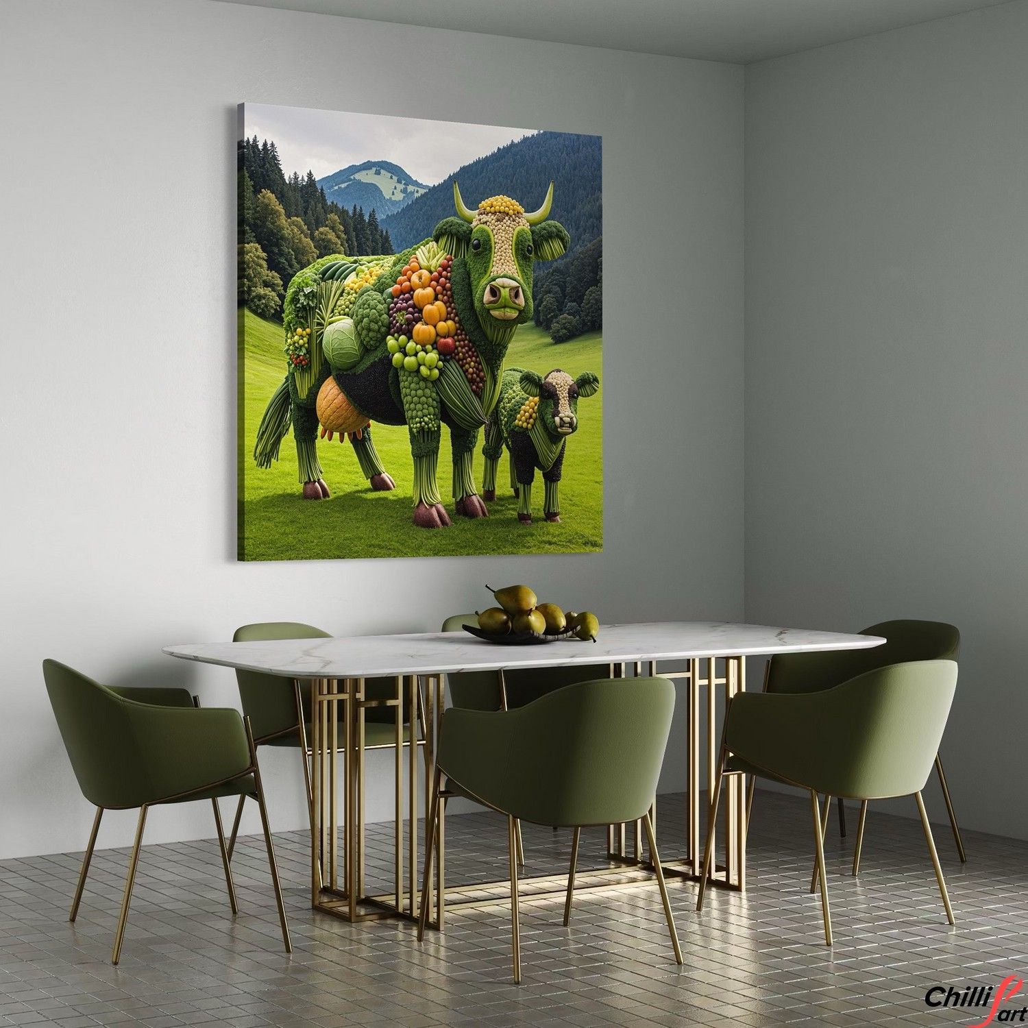 Картина Vegetable Cow - 40х40 см - Без рамки