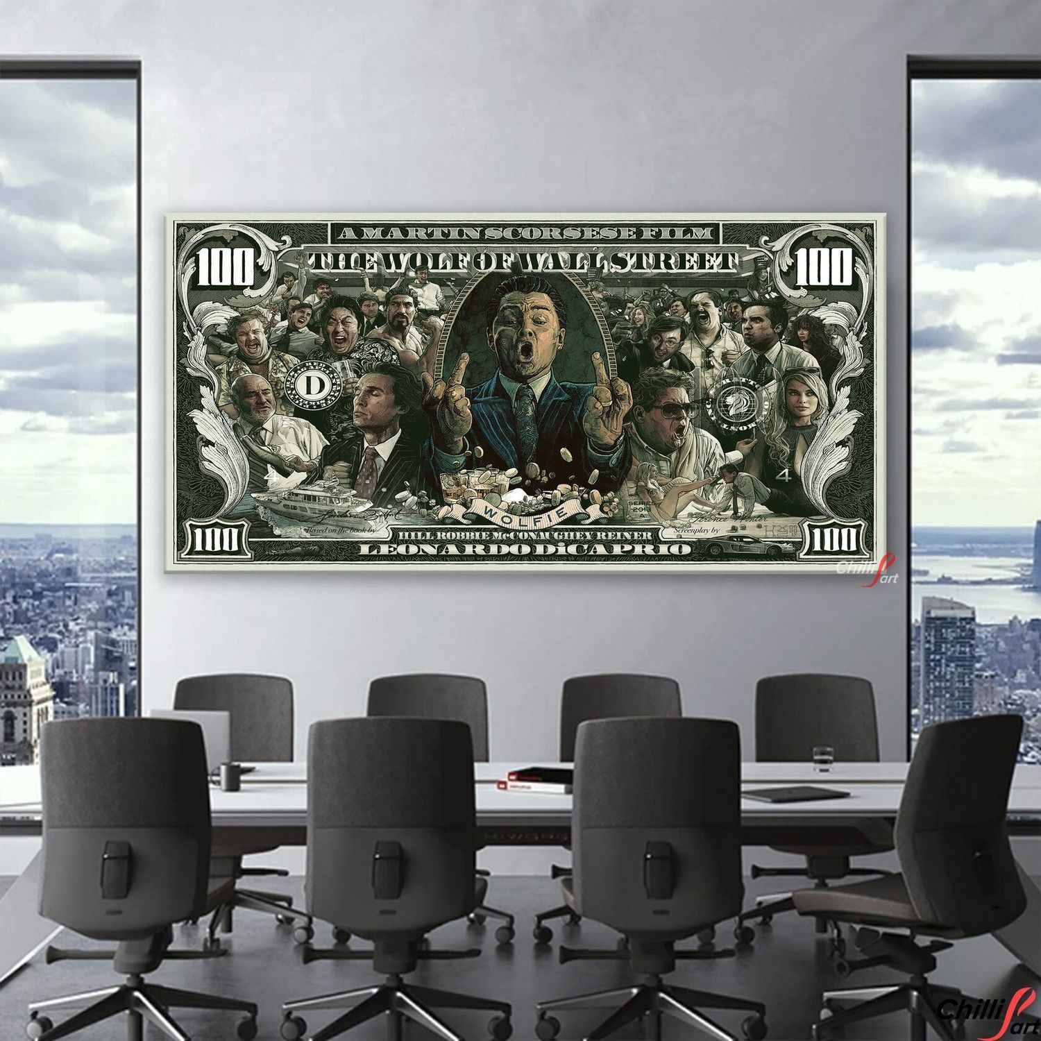 Картина 100$ Wolfie - 40х80 см - Без рамки
