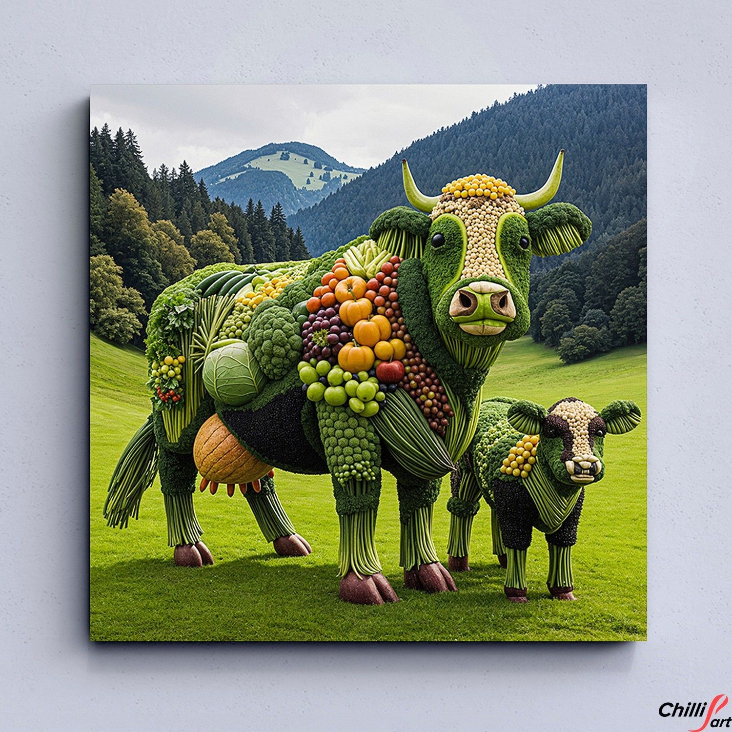 Картина Vegetable Cow - 40х40 см - Без рамки