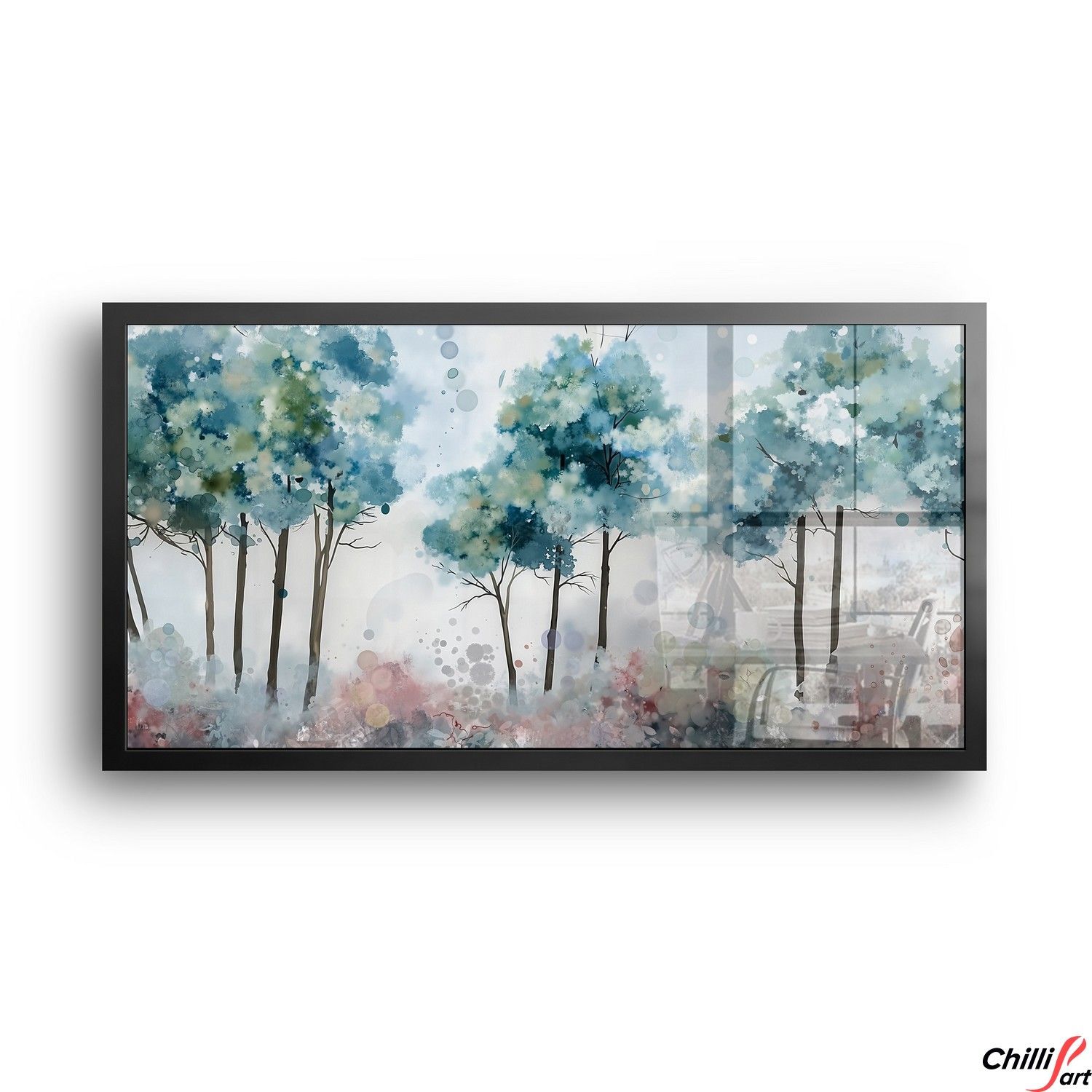 Картина Watercolor Woodland Landscape - 90x180 см - БЕЗ РАМКИ