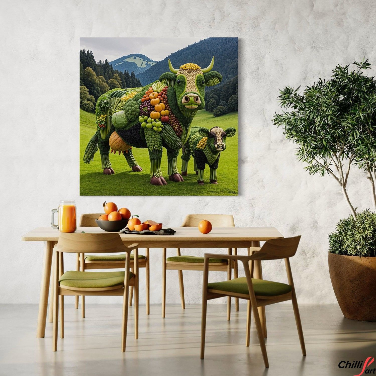 Картина Vegetable Cow - 40х40 см - Без рамки