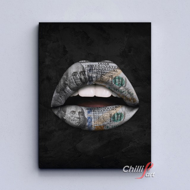 Картина Lips Dollar Black